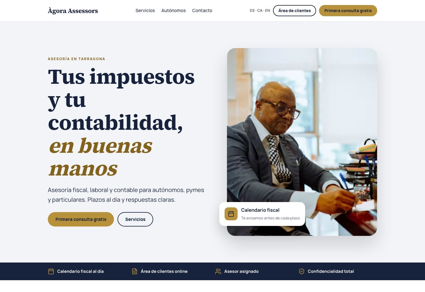 Portada de la web de Àgora Assessors